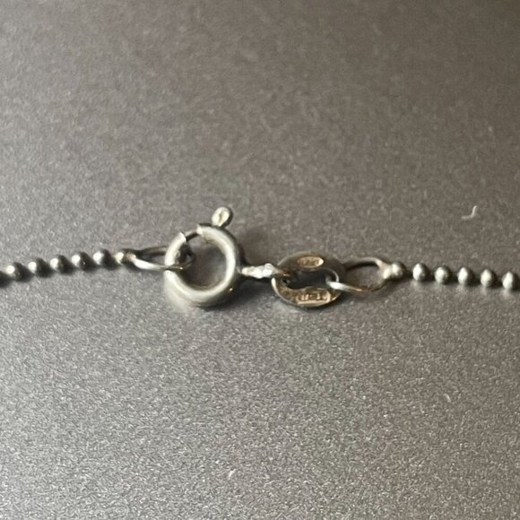 925 Sterling Silver Beaded Chain Male Gender Mars Symbol Necklace - Picture 6 of 7